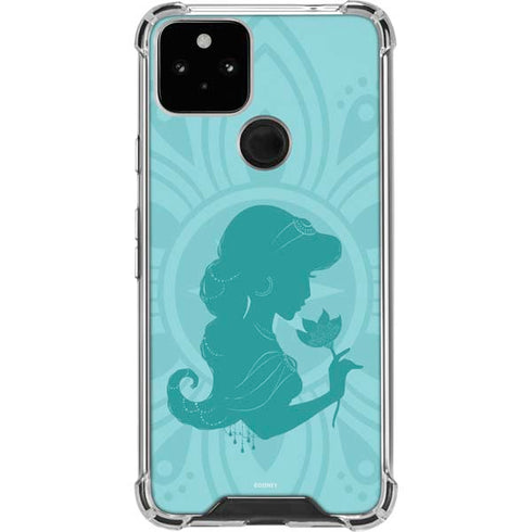 Disney Aladdin Princess Jasmine Silhouette Flower Google Pixel 5 Clear Case